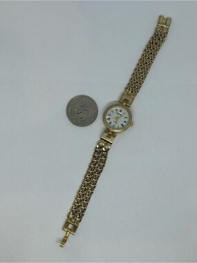 Pierre Nicol Gold Tone Chain-Link Ladies Wristwatch - White Dial